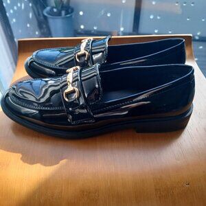 Black Patent Leather Loafers Size 8.5 *New